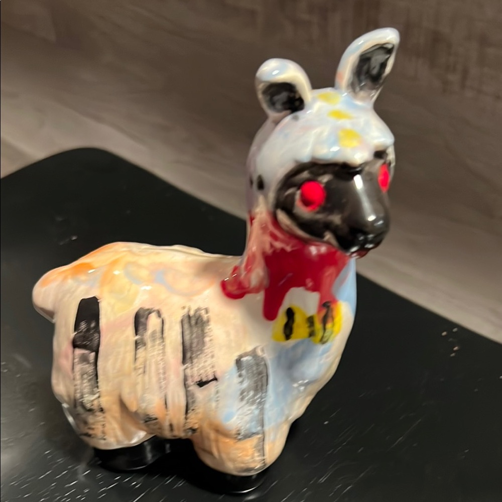 Vintage Colorful Ceramic Alpaca bank